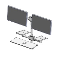 Ergonomic Solutions Wall mounted pole with dual – EET063-02